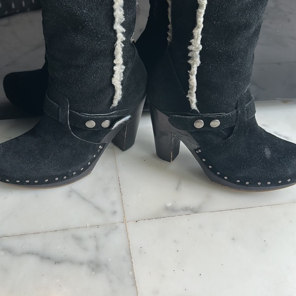 Nine West Vintage America distressed Suede & fleece Knee high boots! Size UK 4! - Picture 10 of 16